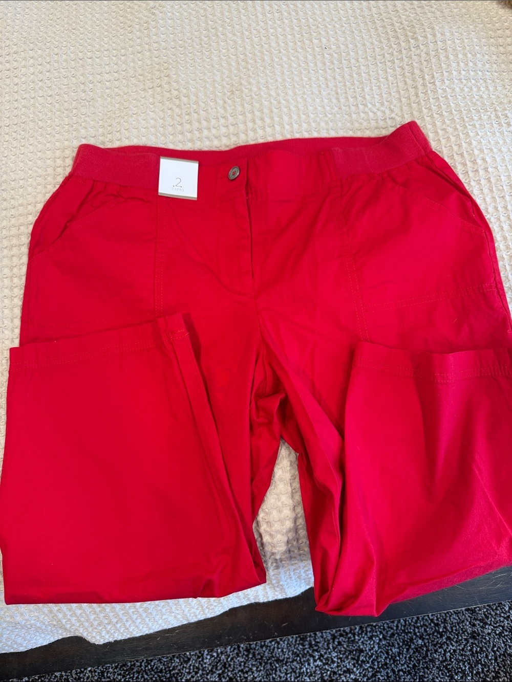 Chico's Women's Vibrant Red Capri Pants